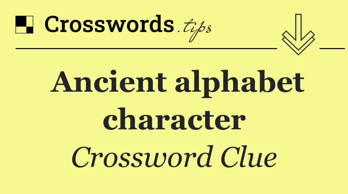 Ancient alphabet character