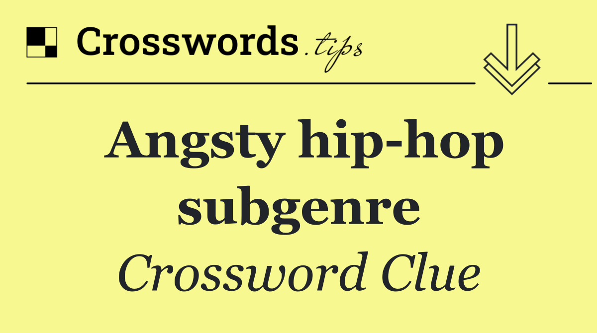 Angsty hip hop subgenre
