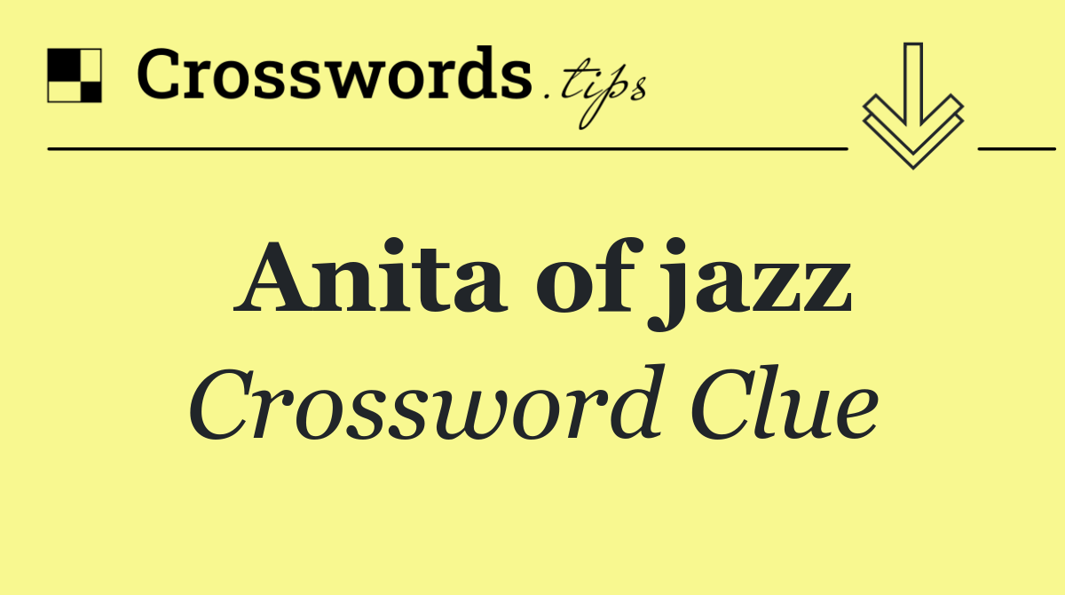 Anita of jazz