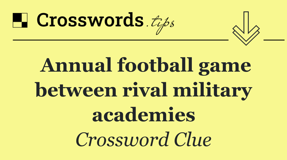 Annual football game between rival military academies