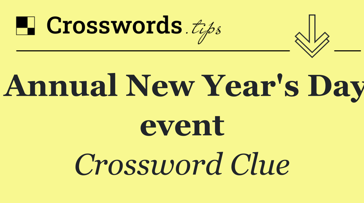 Annual New Year's Day event