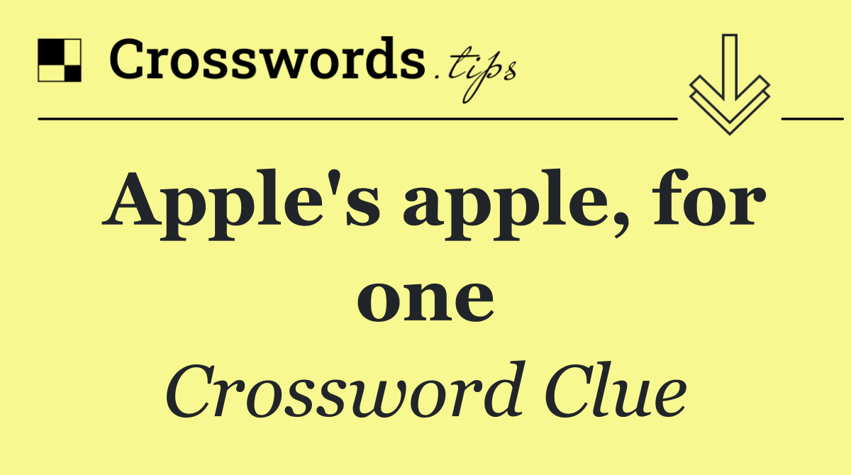 Apple's apple, for one