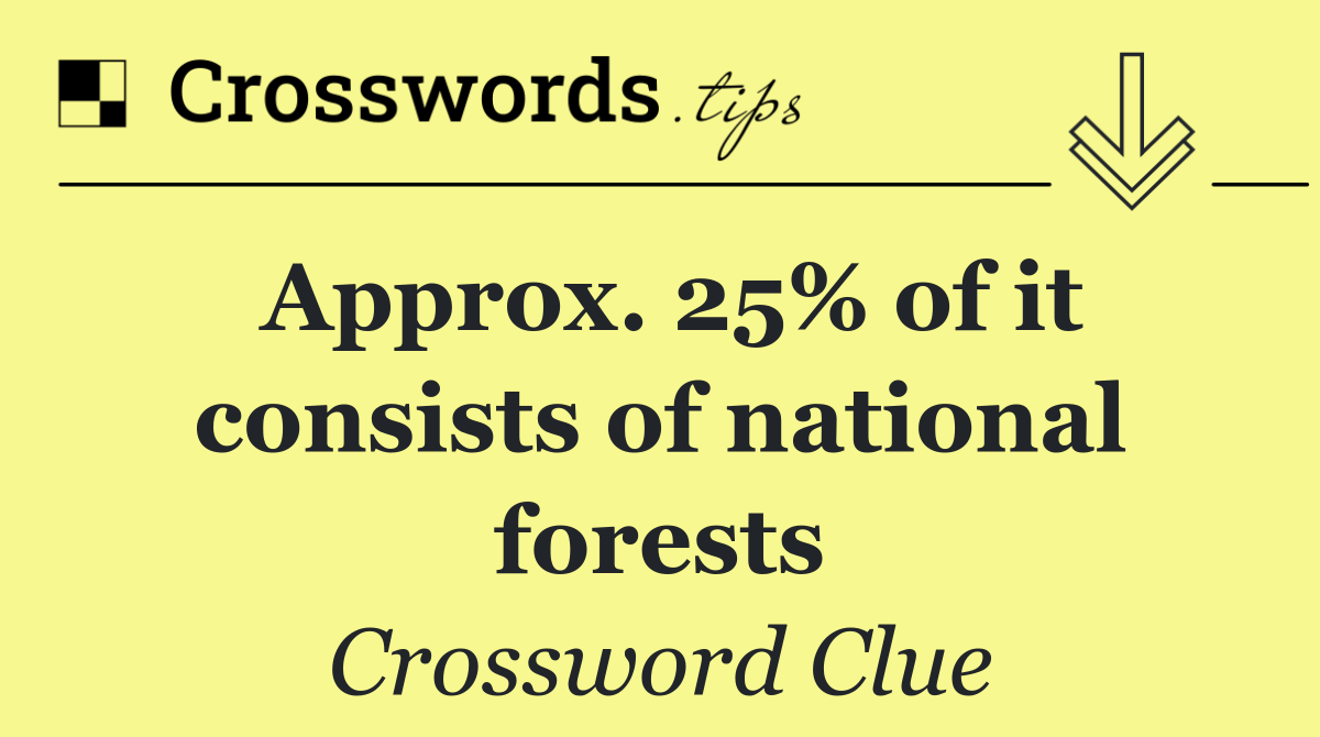 Approx. 25% of it consists of national forests