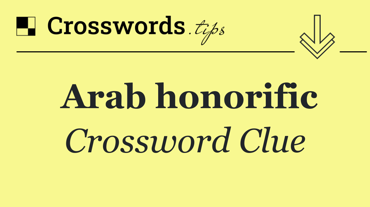 Arab honorific