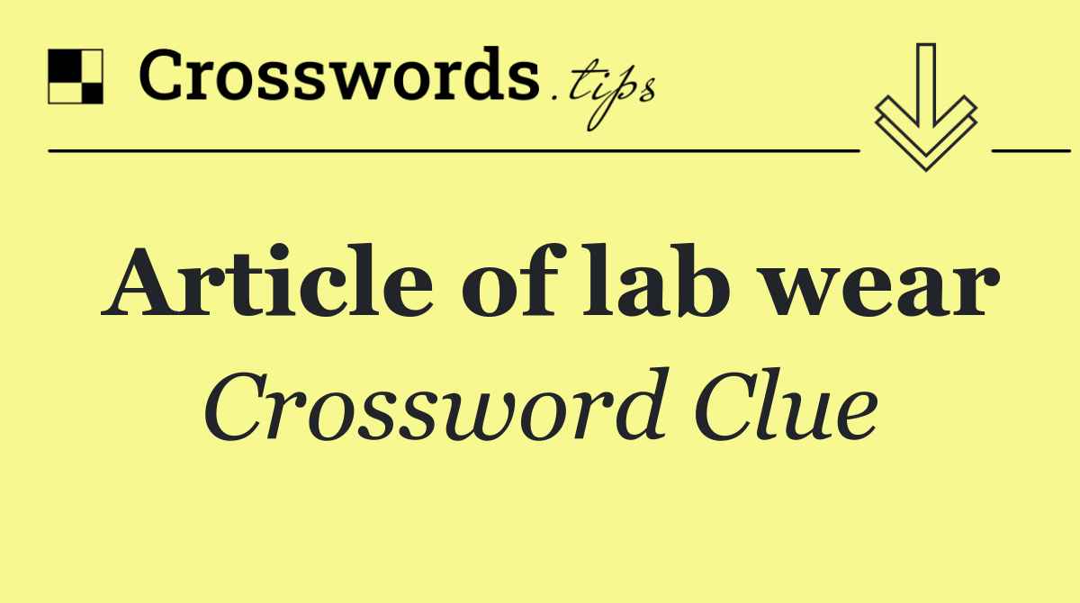 Article of lab wear