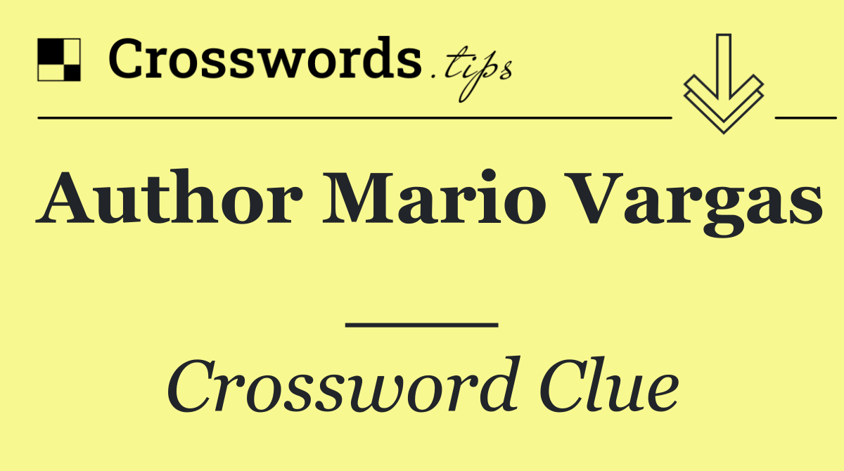 Author Mario Vargas ___