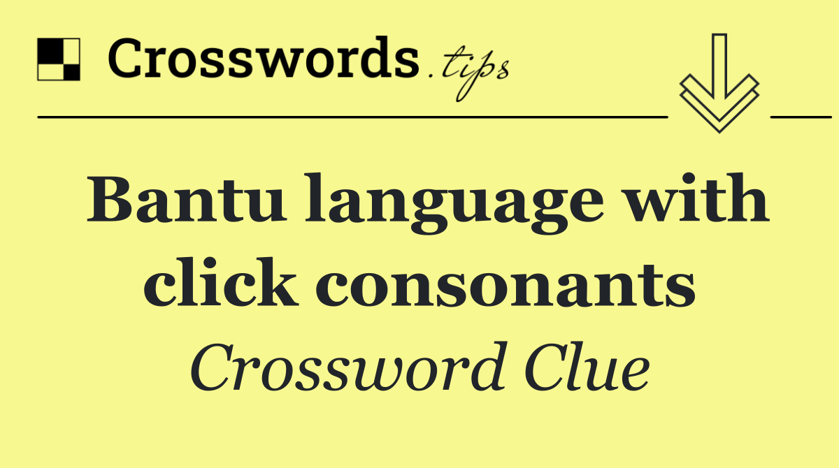 Bantu language with click consonants