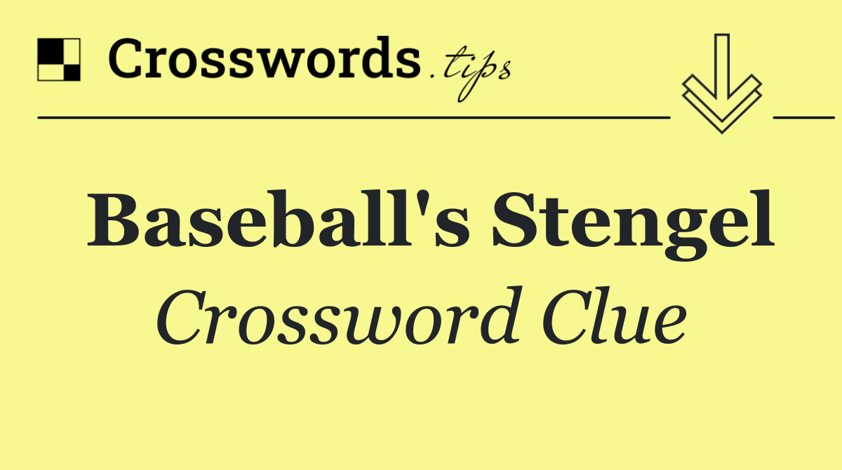 Baseball's Stengel
