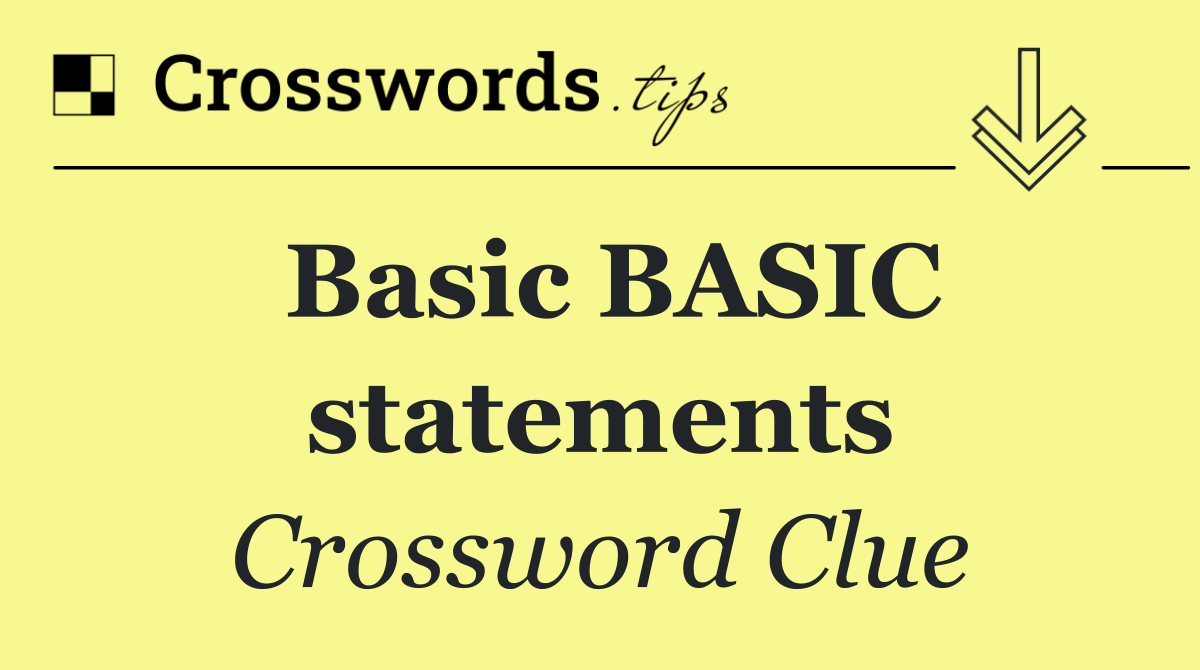 Basic BASIC statements