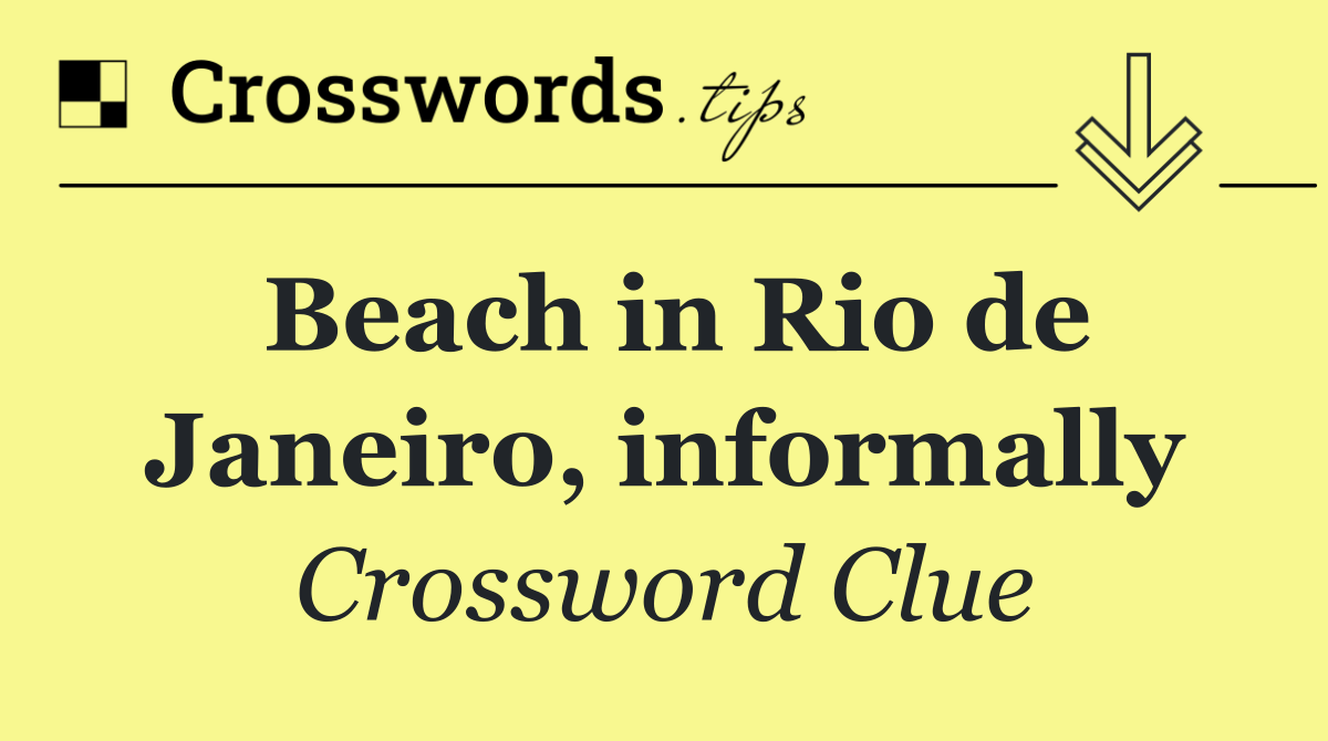 Beach in Rio de Janeiro, informally