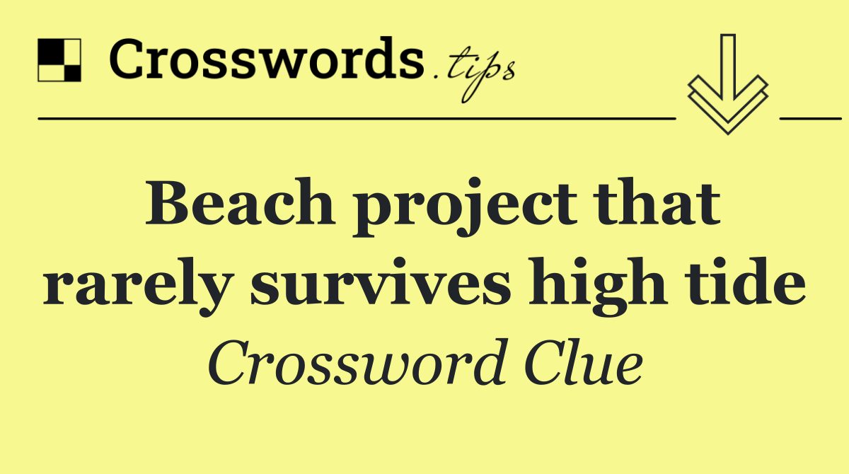 Beach project that rarely survives high tide