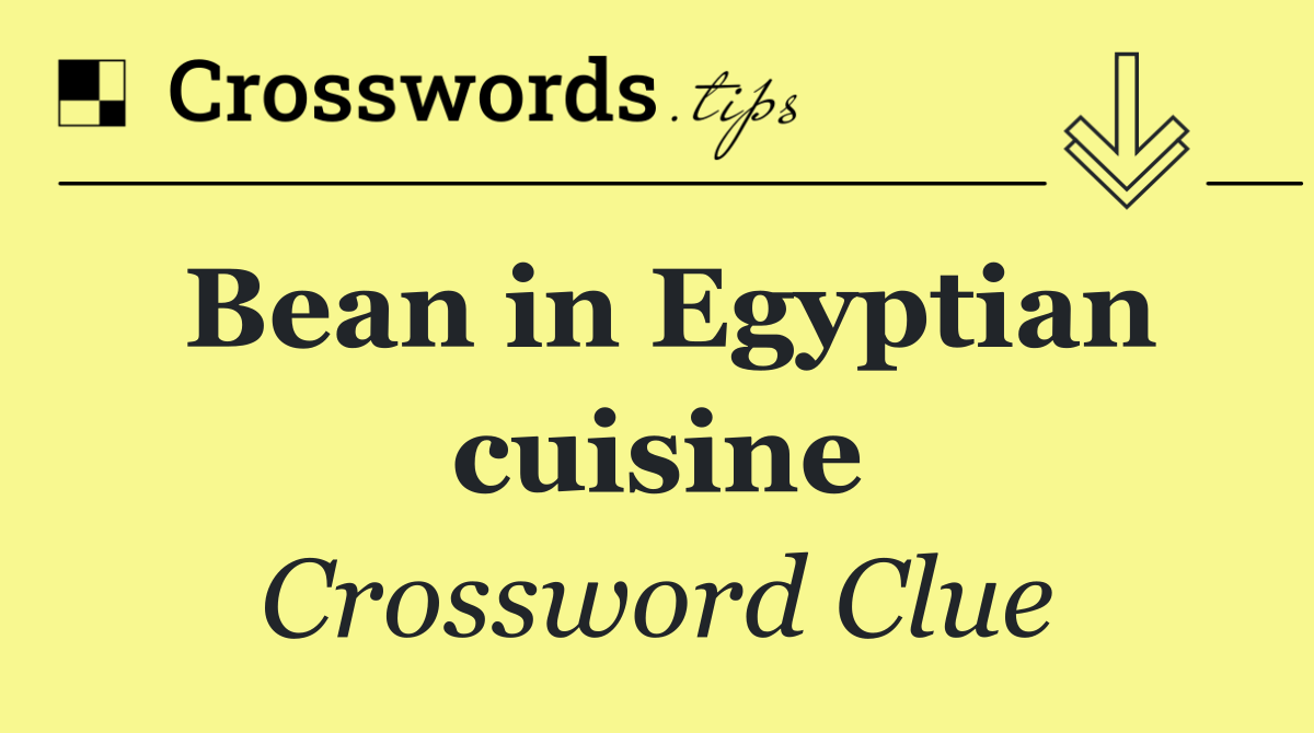 Bean in Egyptian cuisine