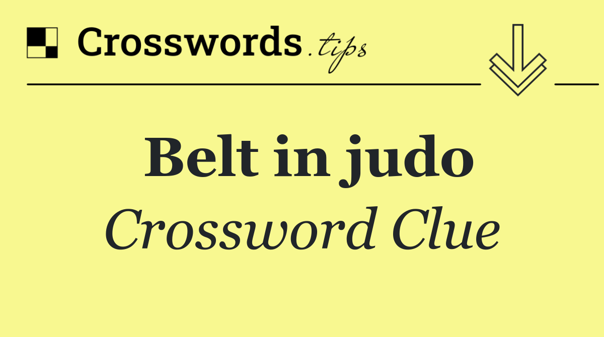Belt in judo