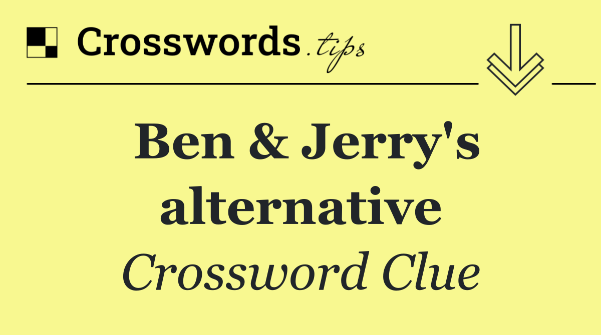 Ben & Jerry's alternative