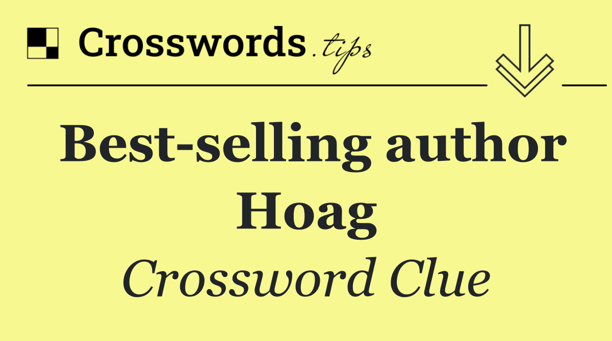 Best selling author Hoag