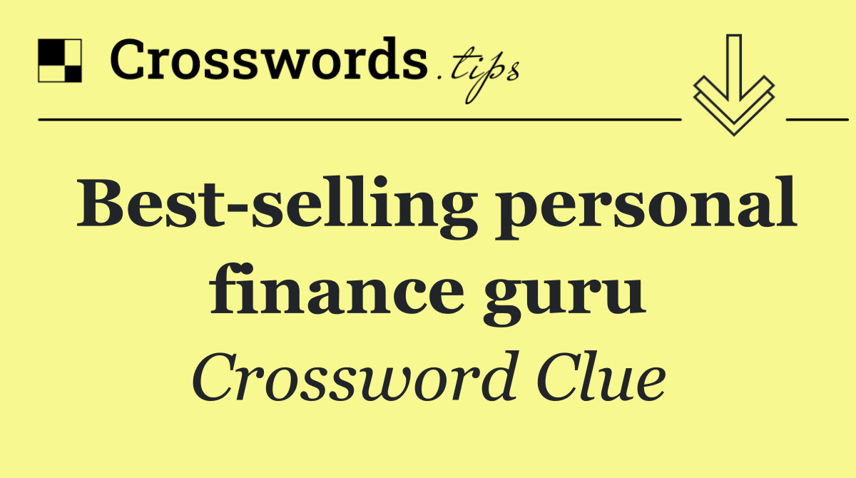 Best selling personal finance guru