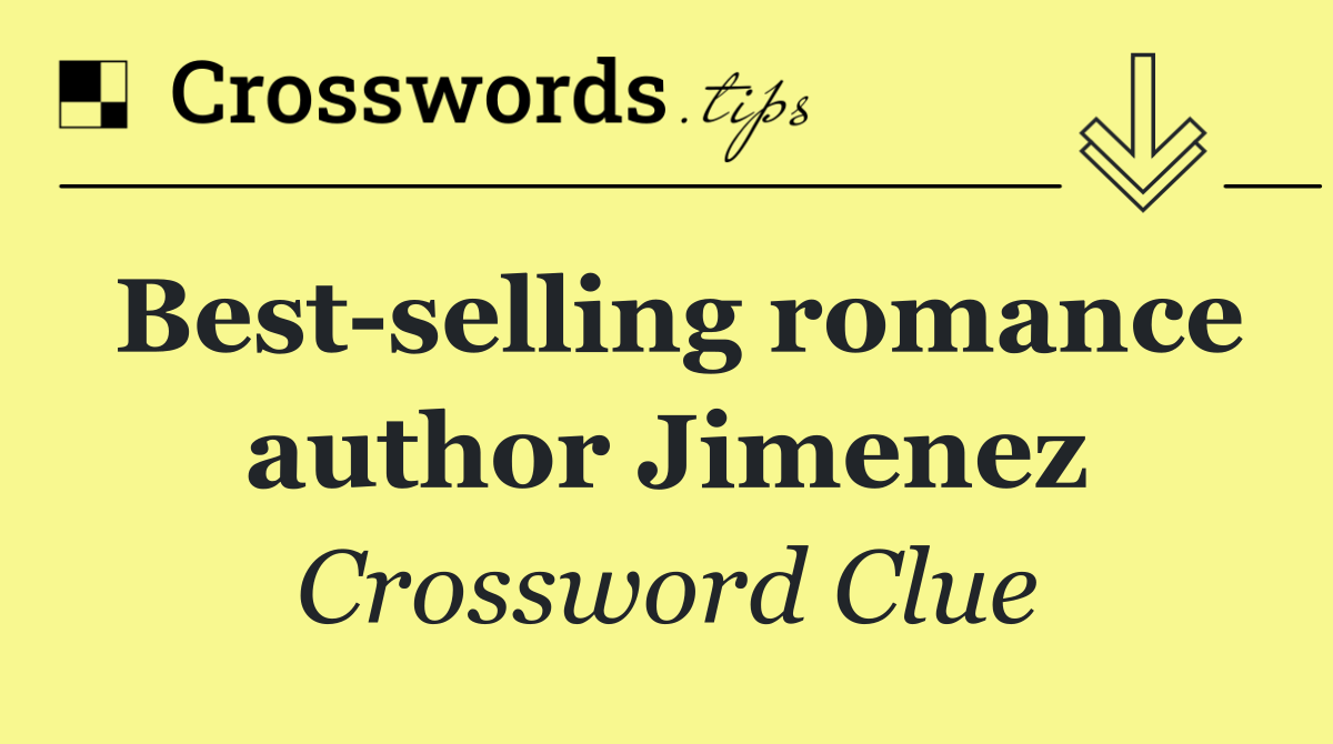 Best selling romance author Jimenez