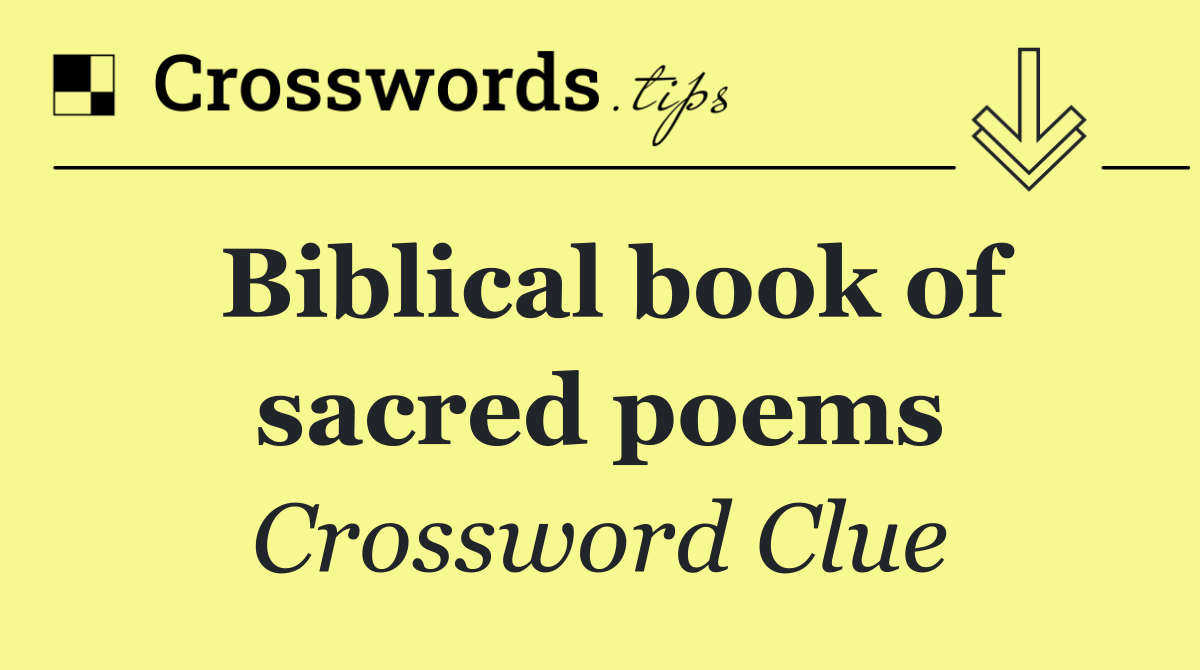 Biblical book of sacred poems