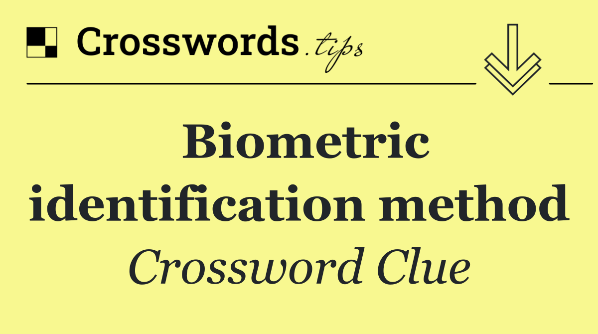 Biometric identification method