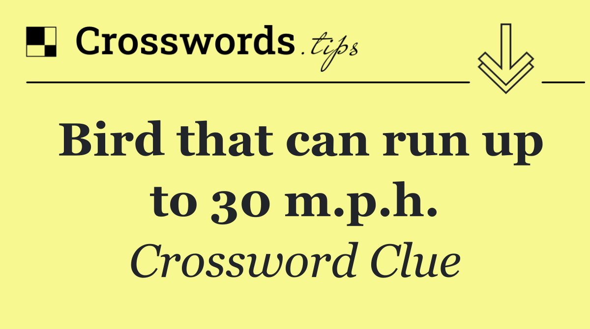 Bird that can run up to 30 m.p.h.