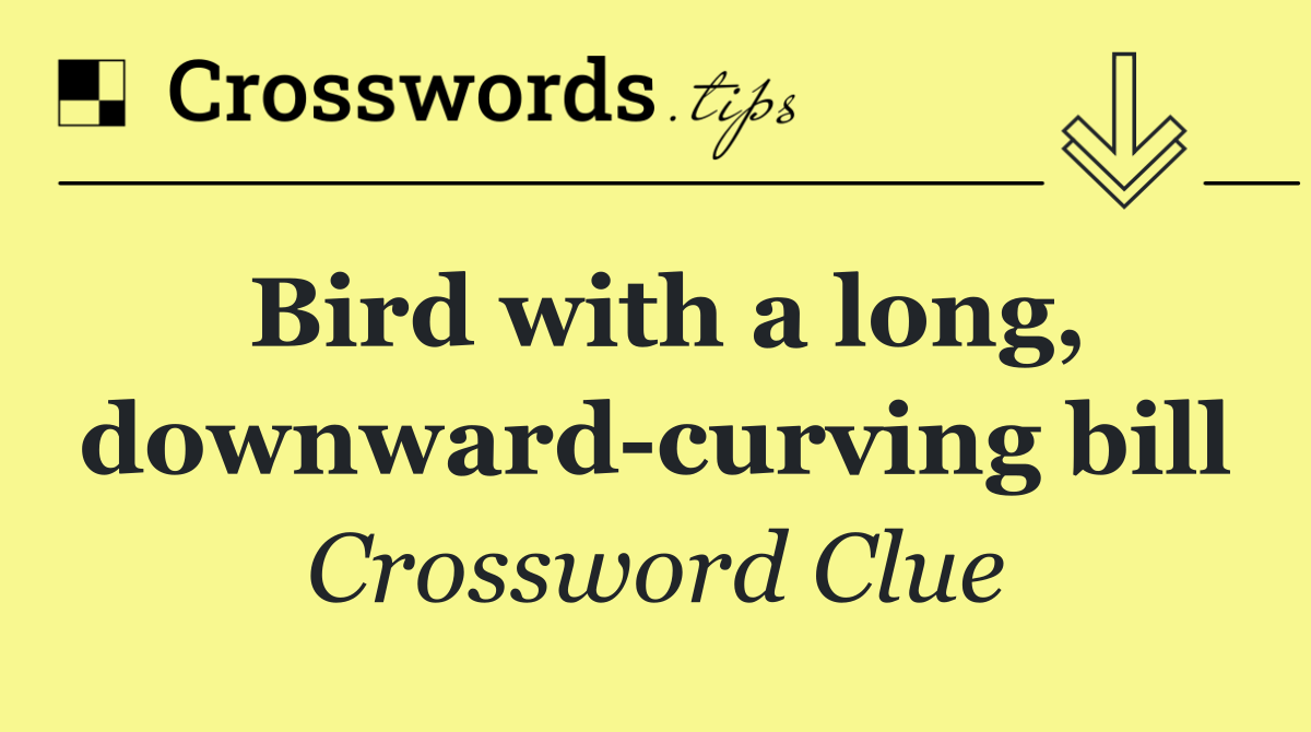 Bird with a long, downward curving bill