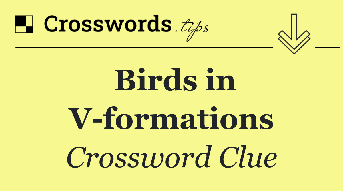 Birds in V formations