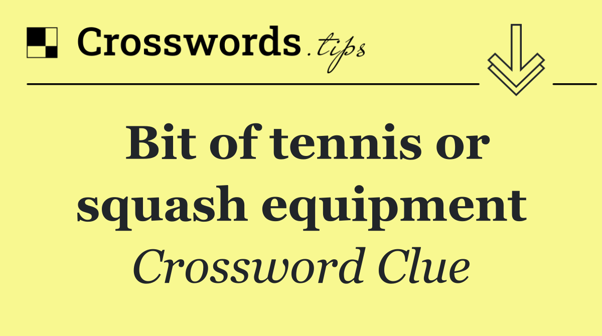Bit of tennis or squash equipment
