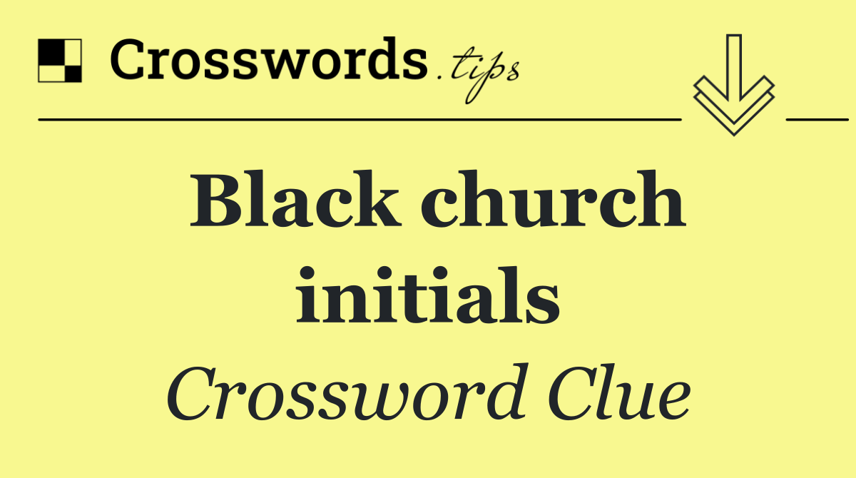 Black church initials