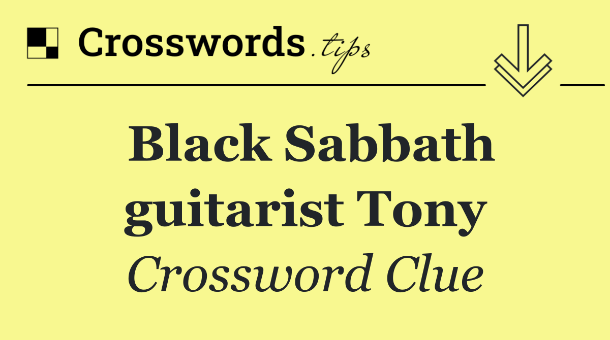 Black Sabbath guitarist Tony