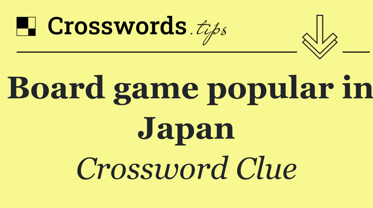 Board game popular in Japan