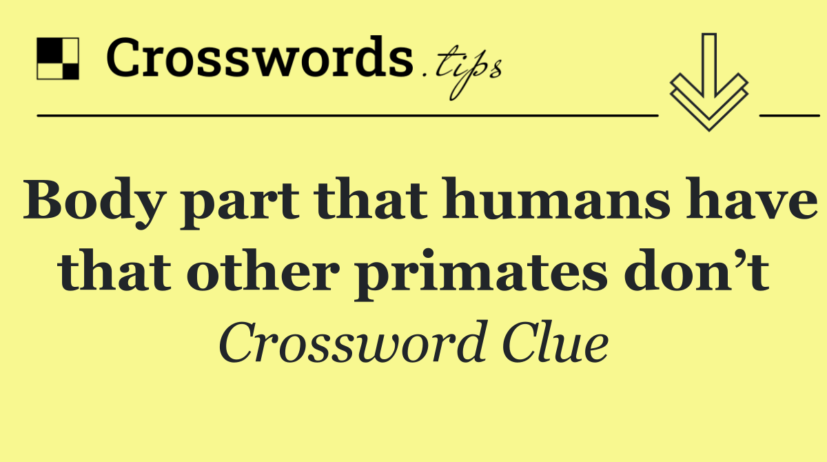 Body part that humans have that other primates don’t