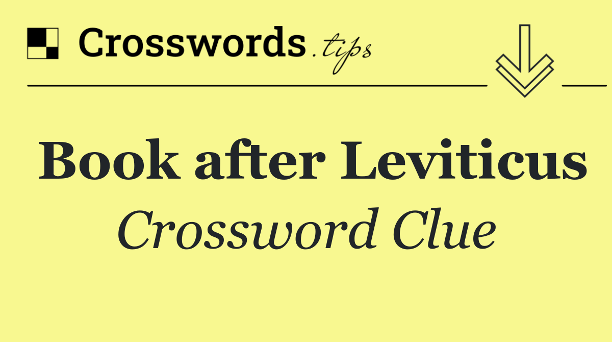 Book after Leviticus
