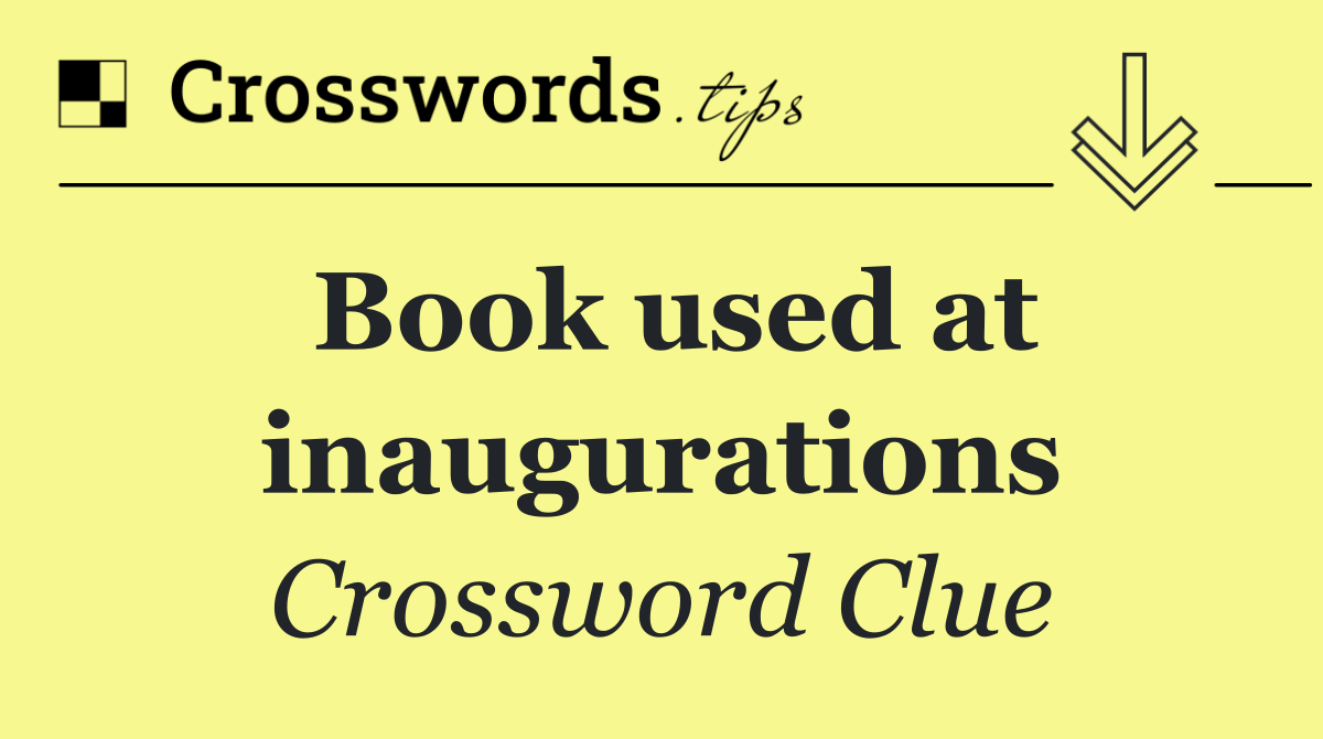 Book used at inaugurations