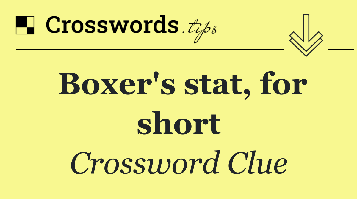 Boxer's stat, for short