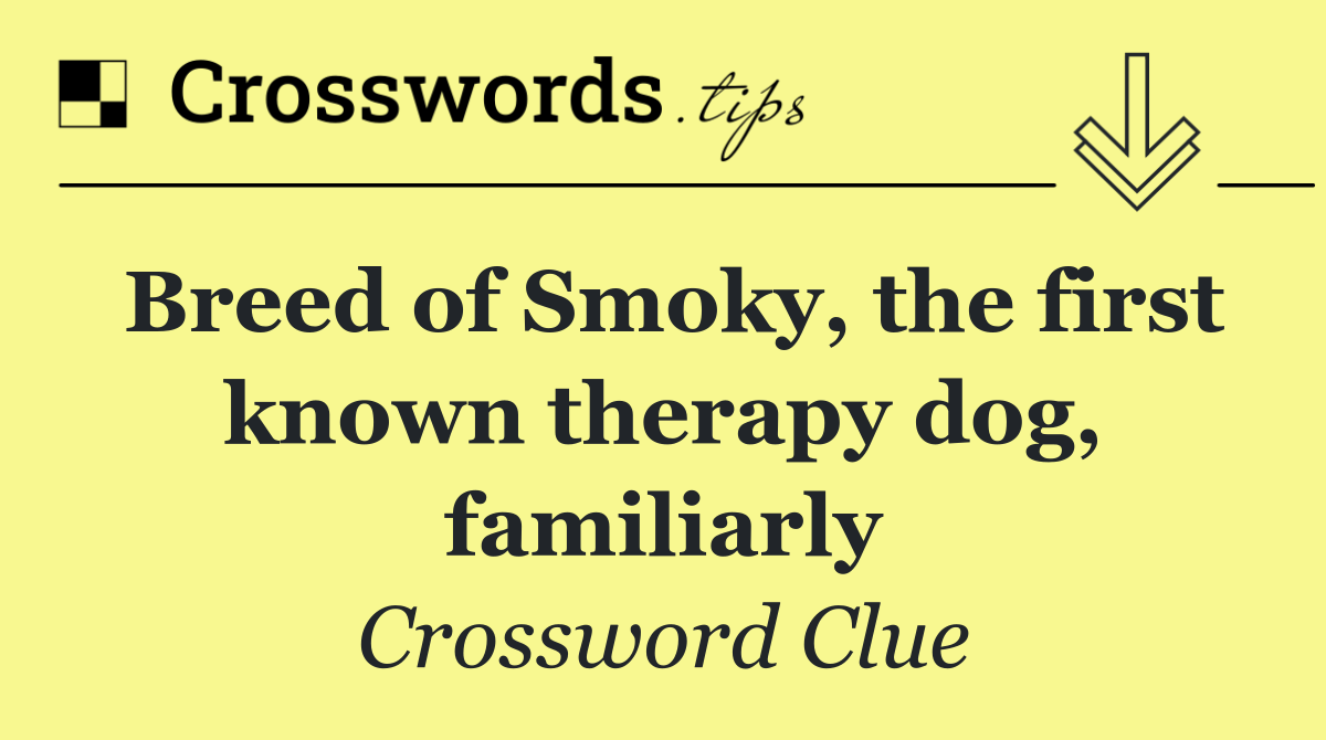 Breed of Smoky, the first known therapy dog, familiarly
