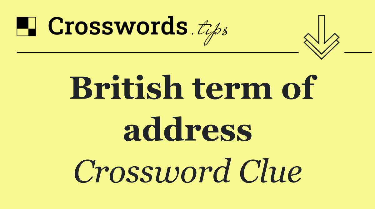 British term of address