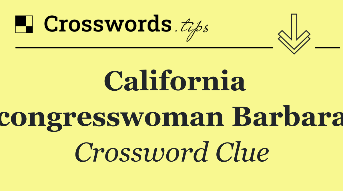 California congresswoman Barbara