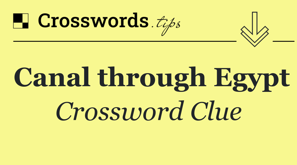 Canal through Egypt