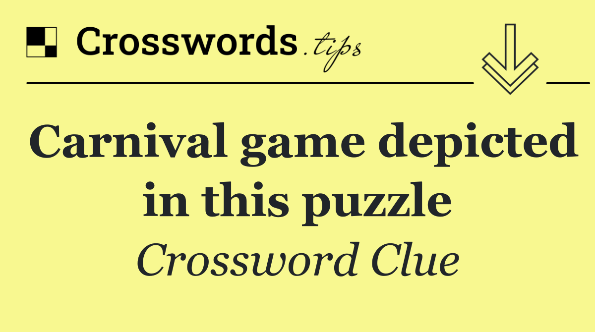 Carnival game depicted in this puzzle