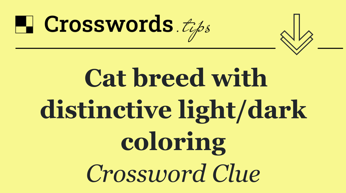 Cat breed with distinctive light/dark coloring