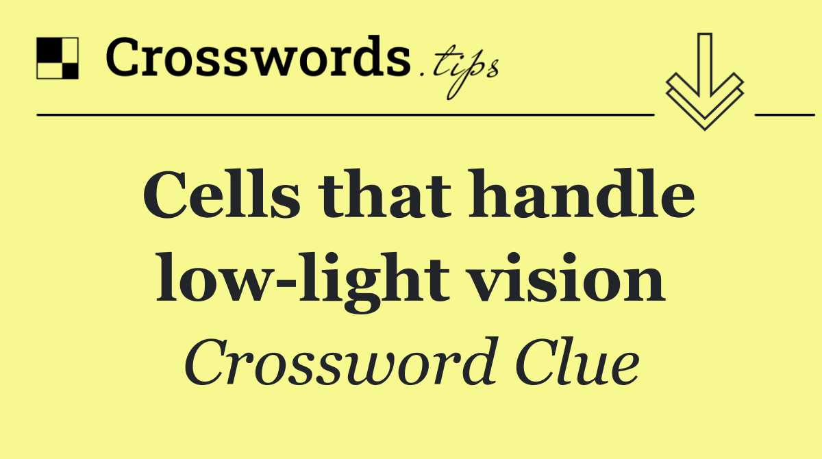 Cells that handle low light vision