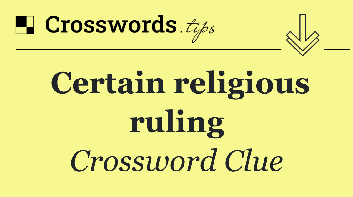 Certain religious ruling