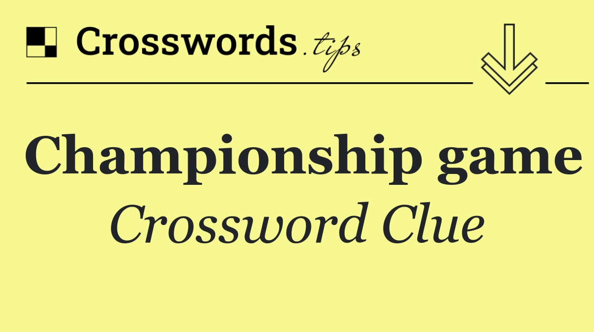 Championship game