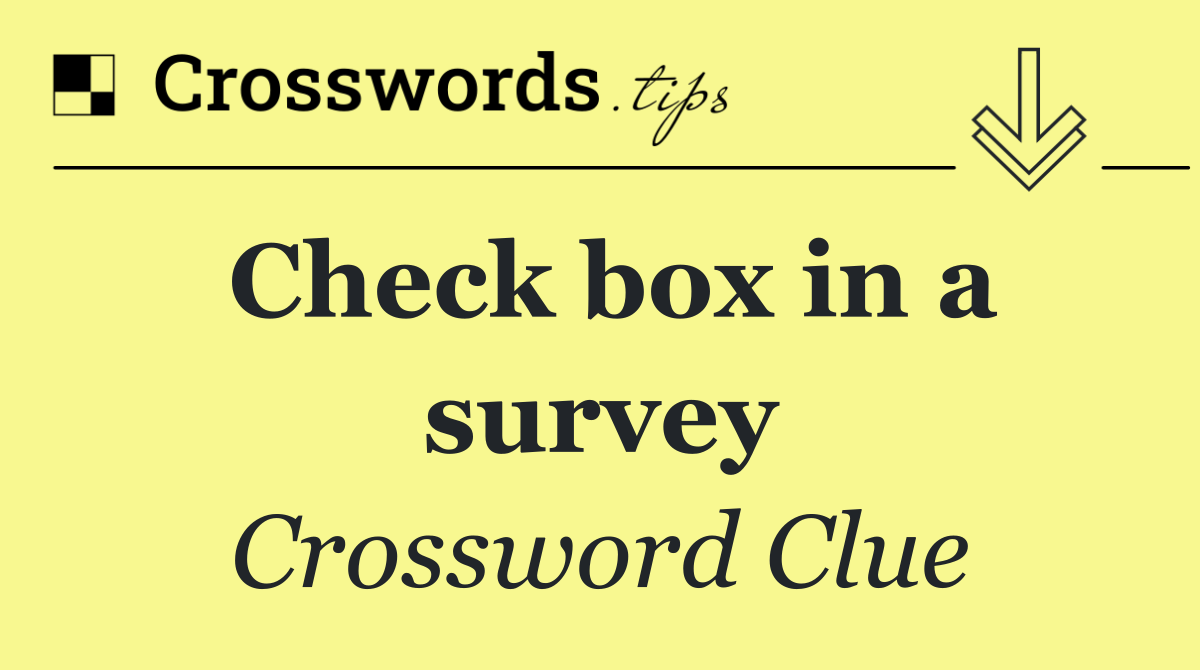 Check box in a survey