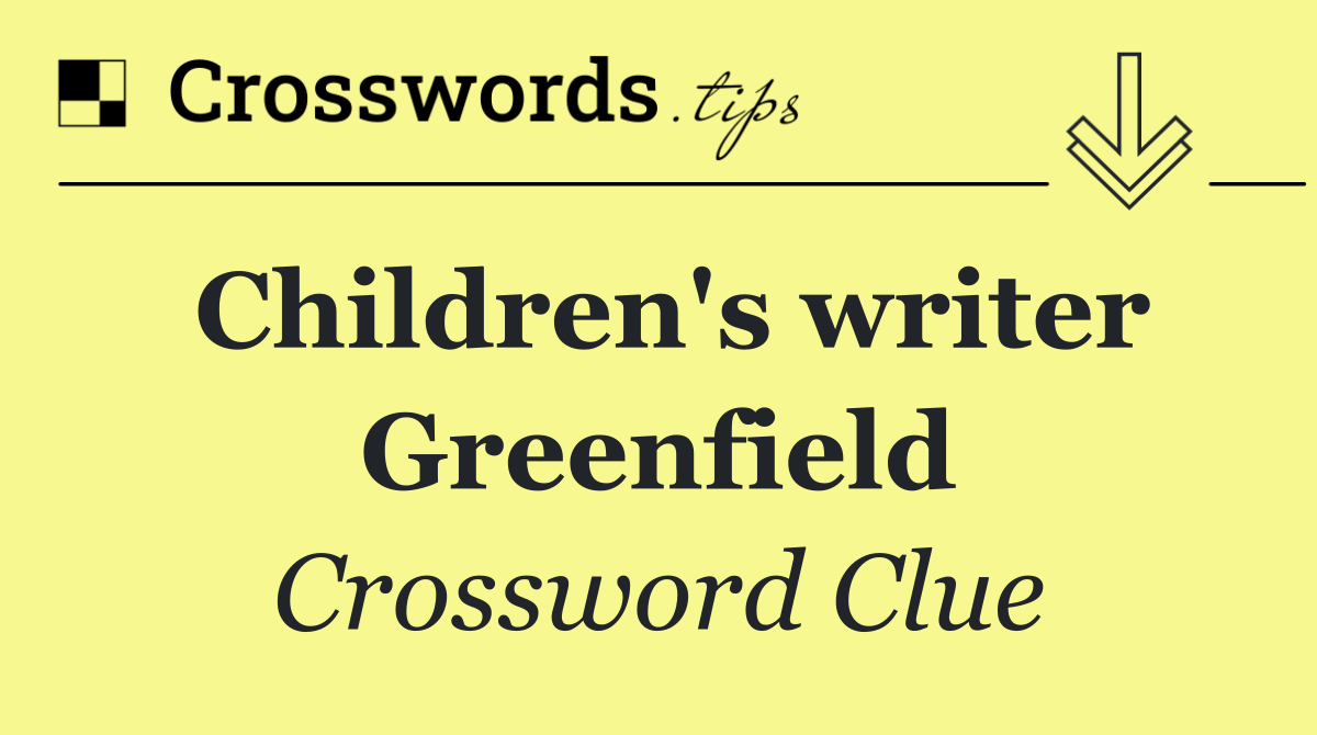 Children's writer Greenfield
