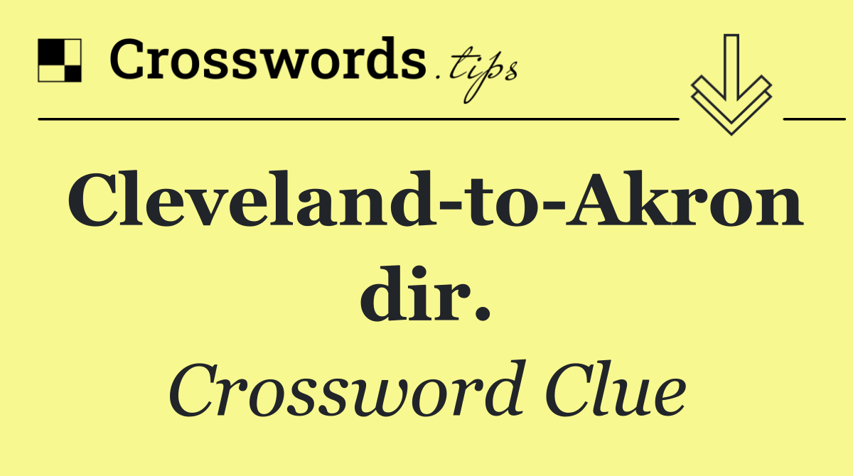 Cleveland to Akron dir.