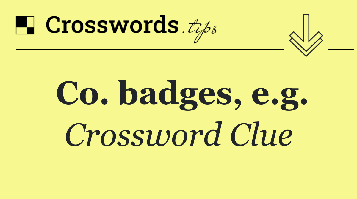 Co. badges, e.g.