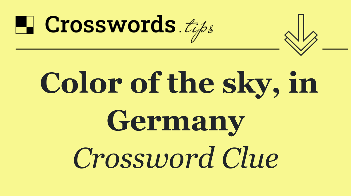 Color of the sky, in Germany