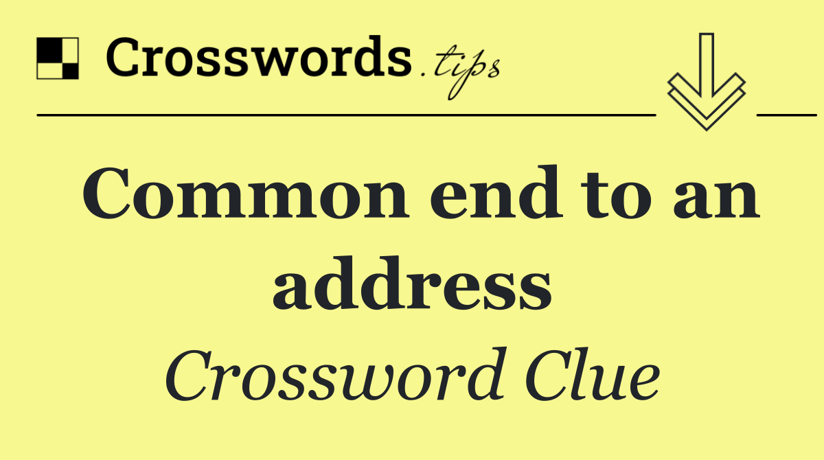 Common end to an address