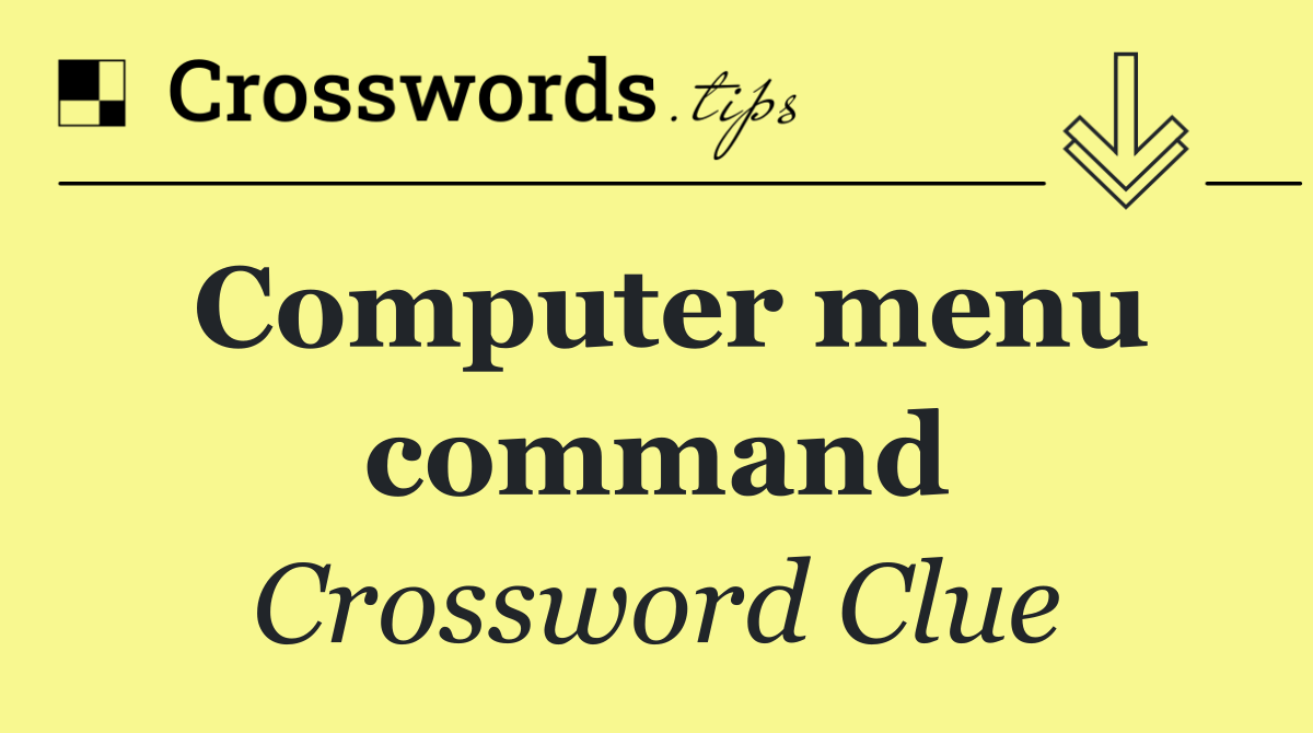 Computer menu command